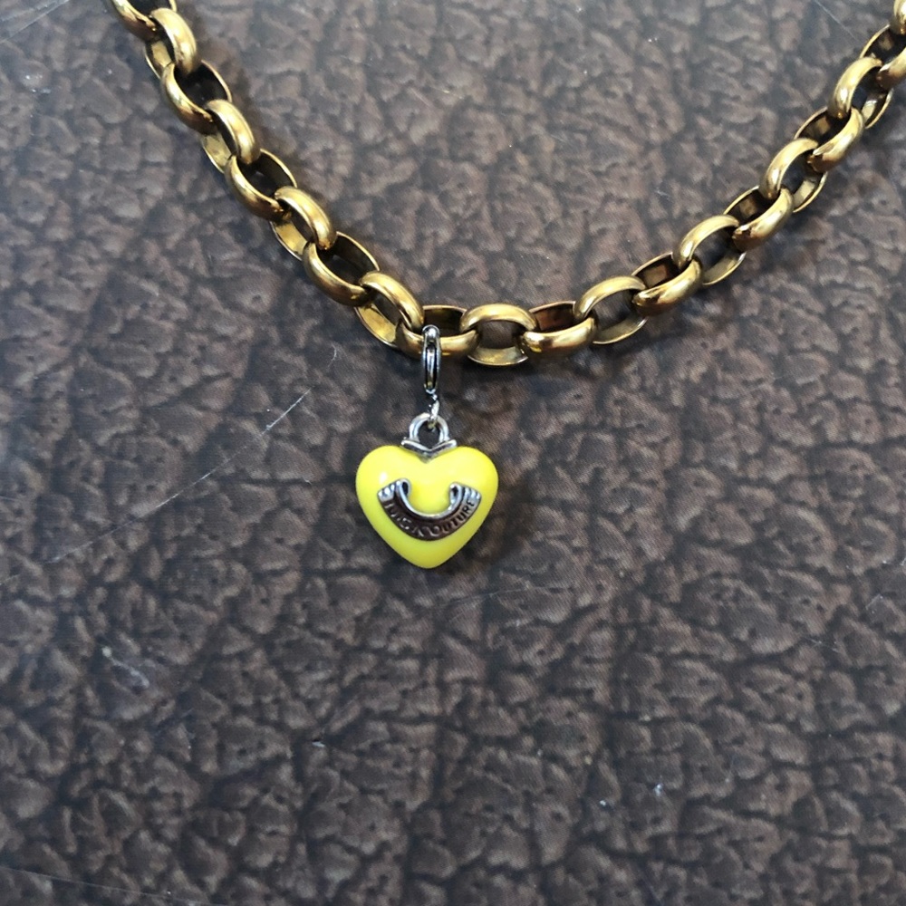 JUICY COUTURE NEON YELLOW HEART CHARM